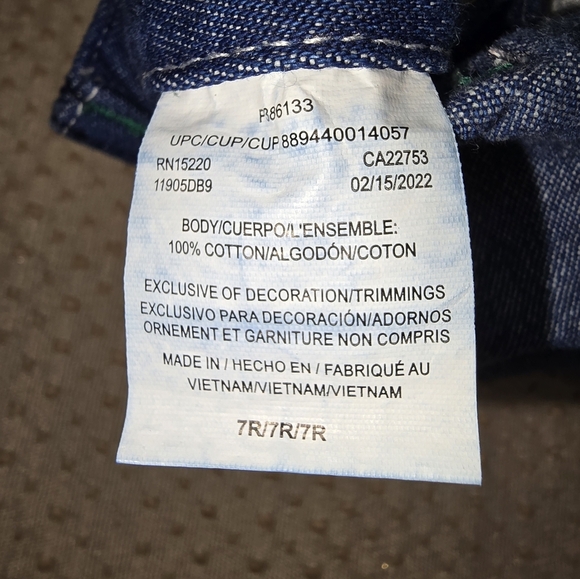 Liberty Boy's Blue Denim Bib Overalls Sz 7R-Outdoor Farm Life Casual Playwear - Picture 6 of 8